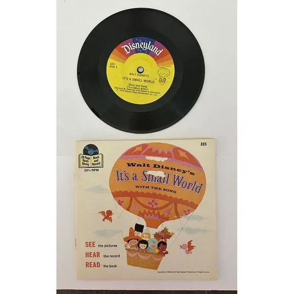 Disney Lot X3 It's a Small World & Mary Poppin 1968Vinyl Record 7" 1977 Cassette